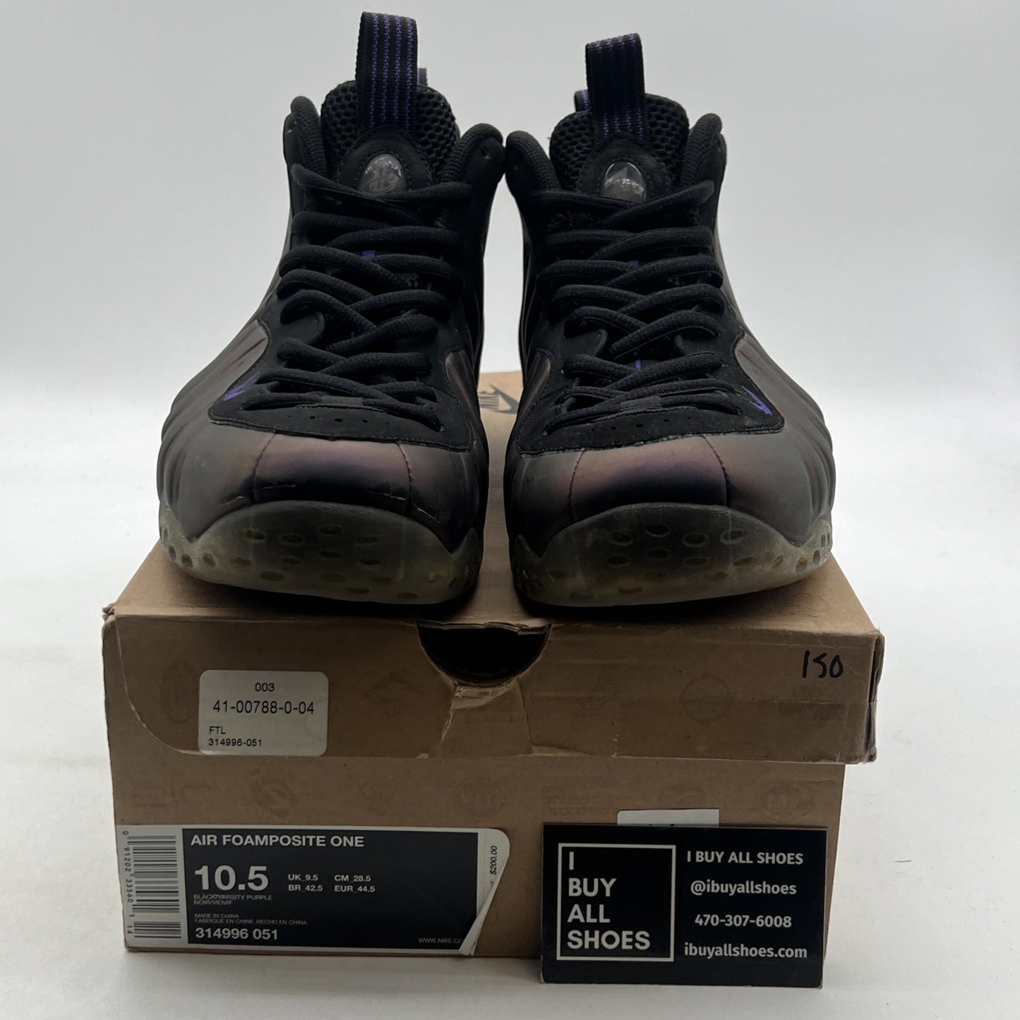 Size 10.5 - Nike Air Foamposite One 2010 Eggplant (314996-051)