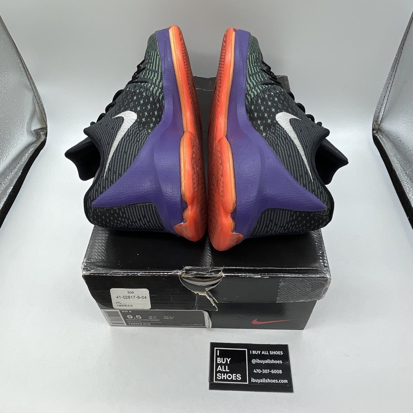 Size 9.5 - Nike KD 8 Vinary Silver Black Suede  (749375-013)