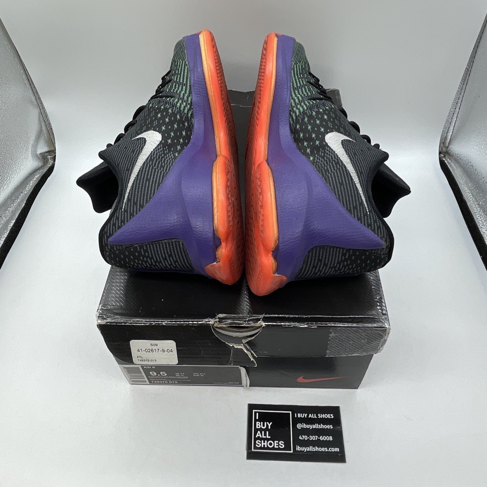 Size 9.5 - Nike KD 8 Vinary Silver Black Suede  (749375-013)