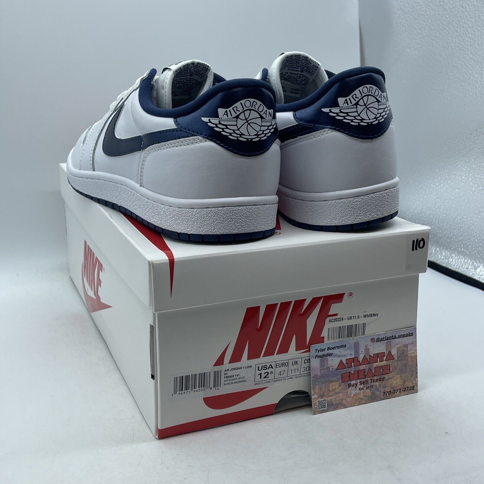 Size 12 - Air Jordan 1 Retro '85 OG 2024 Low Metallic Blue White (FB9933-141)