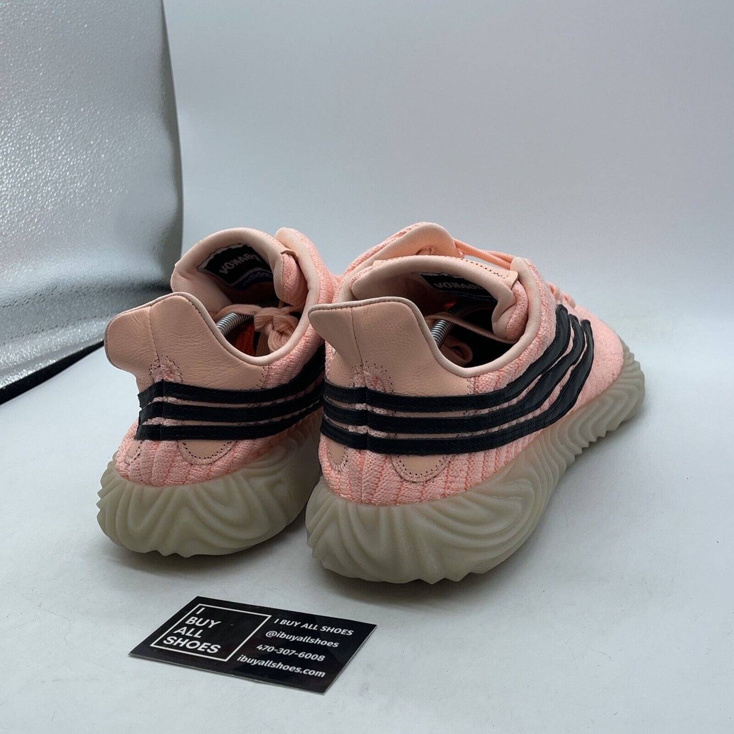 Size 13 - adidas Sobakov Clear Orange Pink Black Suede Leather (BB7619(