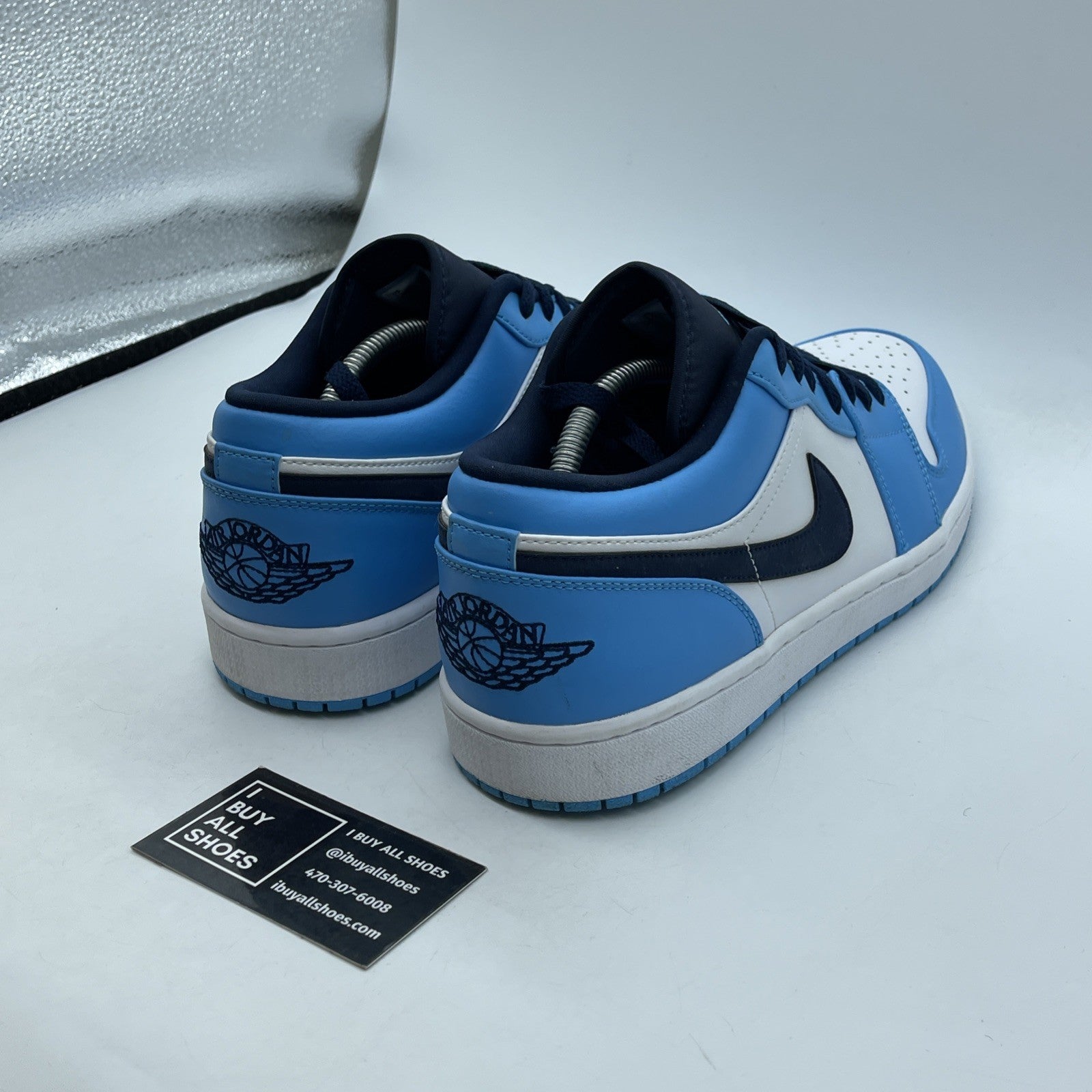 Size 12 - Jordan 1 Low UNC 2021 Black University Blue White (553558-144)