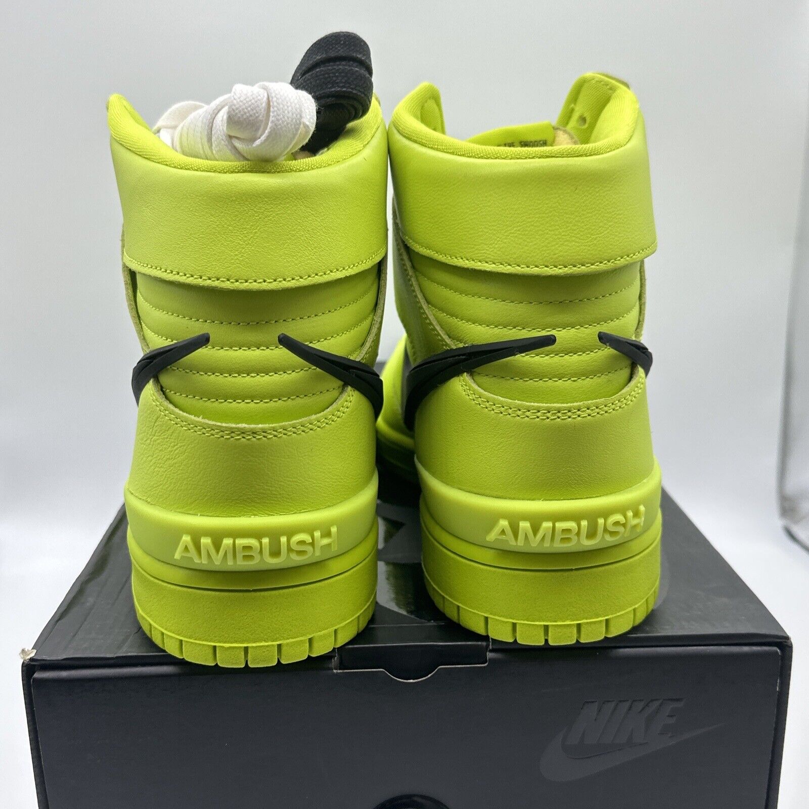 Size 13 -  Nike Dunk High AMBUSH Flash Lime Green Black Premium Leather OG All N