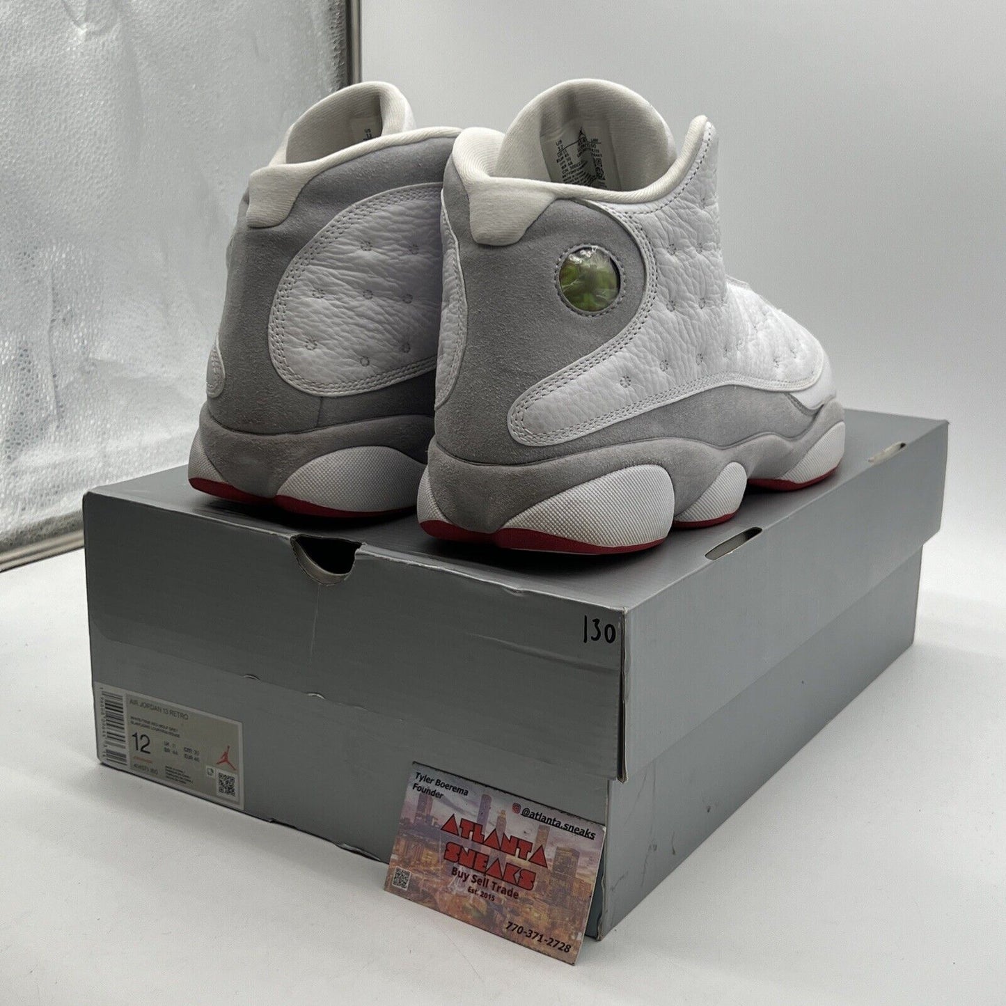 Size 12 - Air Jordan 13 Retro White Wolf Grey Leather Suede (414571-160)