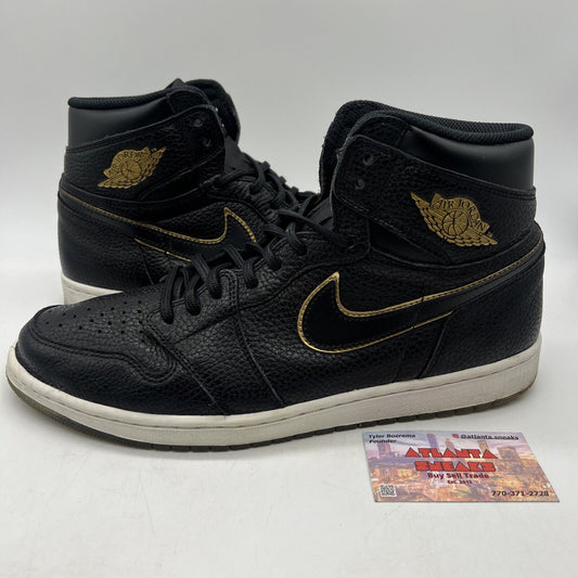 Size 13 - Air Jordan 1 Retro OG High City of Flight Black White Gold Leather