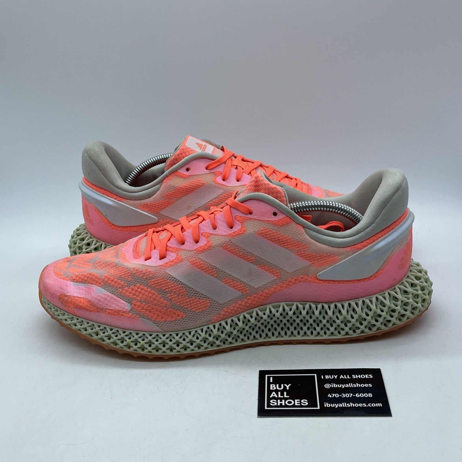Size 12 - adidas 4D Runner Signal Coral Orange White Suede Leather (FW6838)