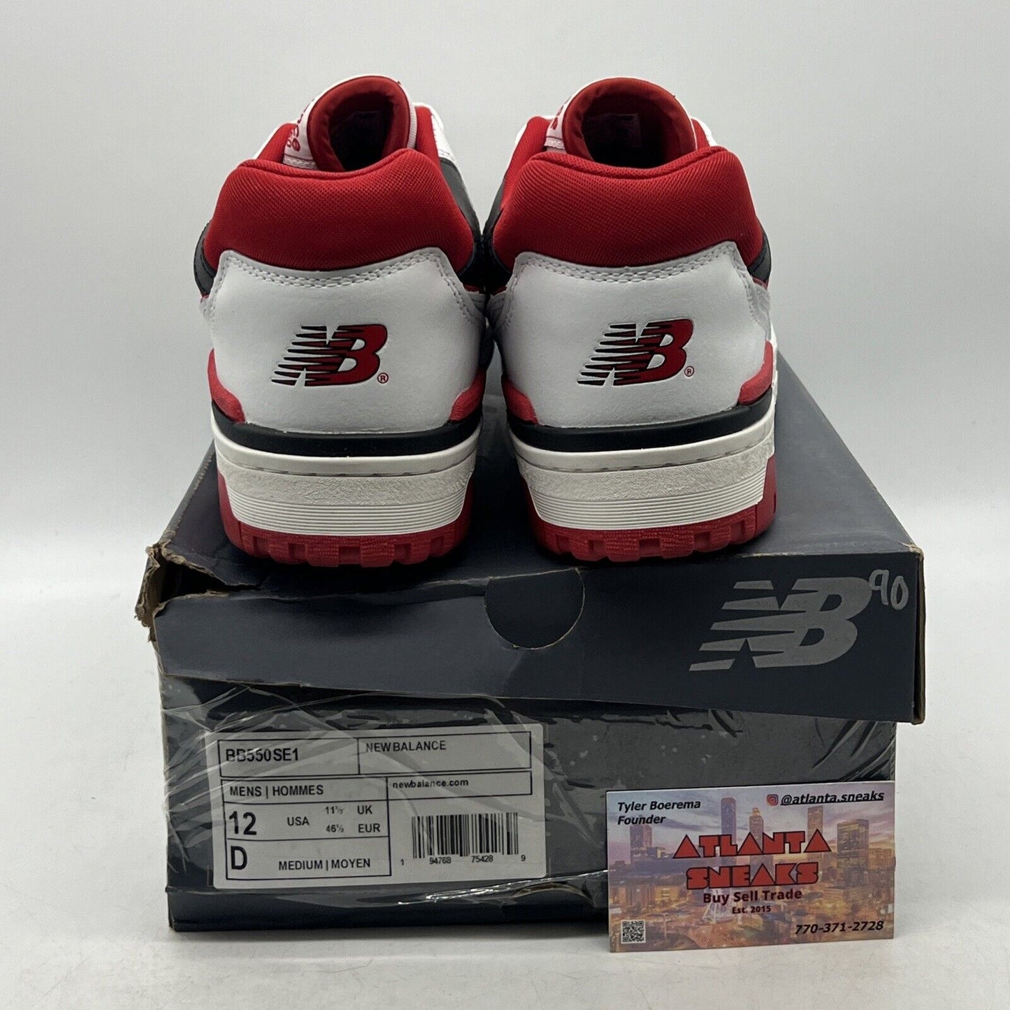 Size 12 - New Balance 550 White Team Red Black Leather (BB550SE1)