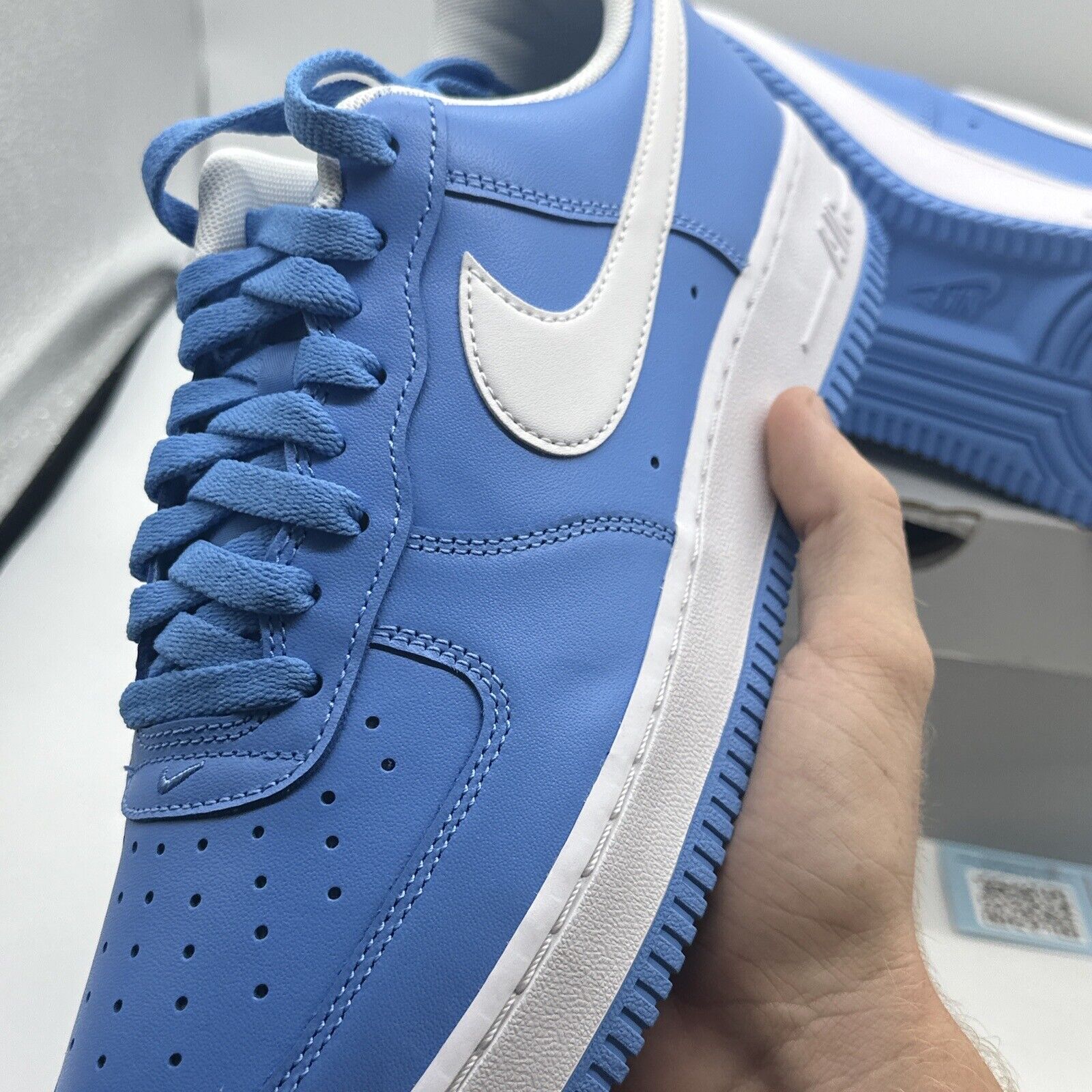 Size 10 - Nike Air Force 1 '07 University Blue White 2021 Premium Leather Brand