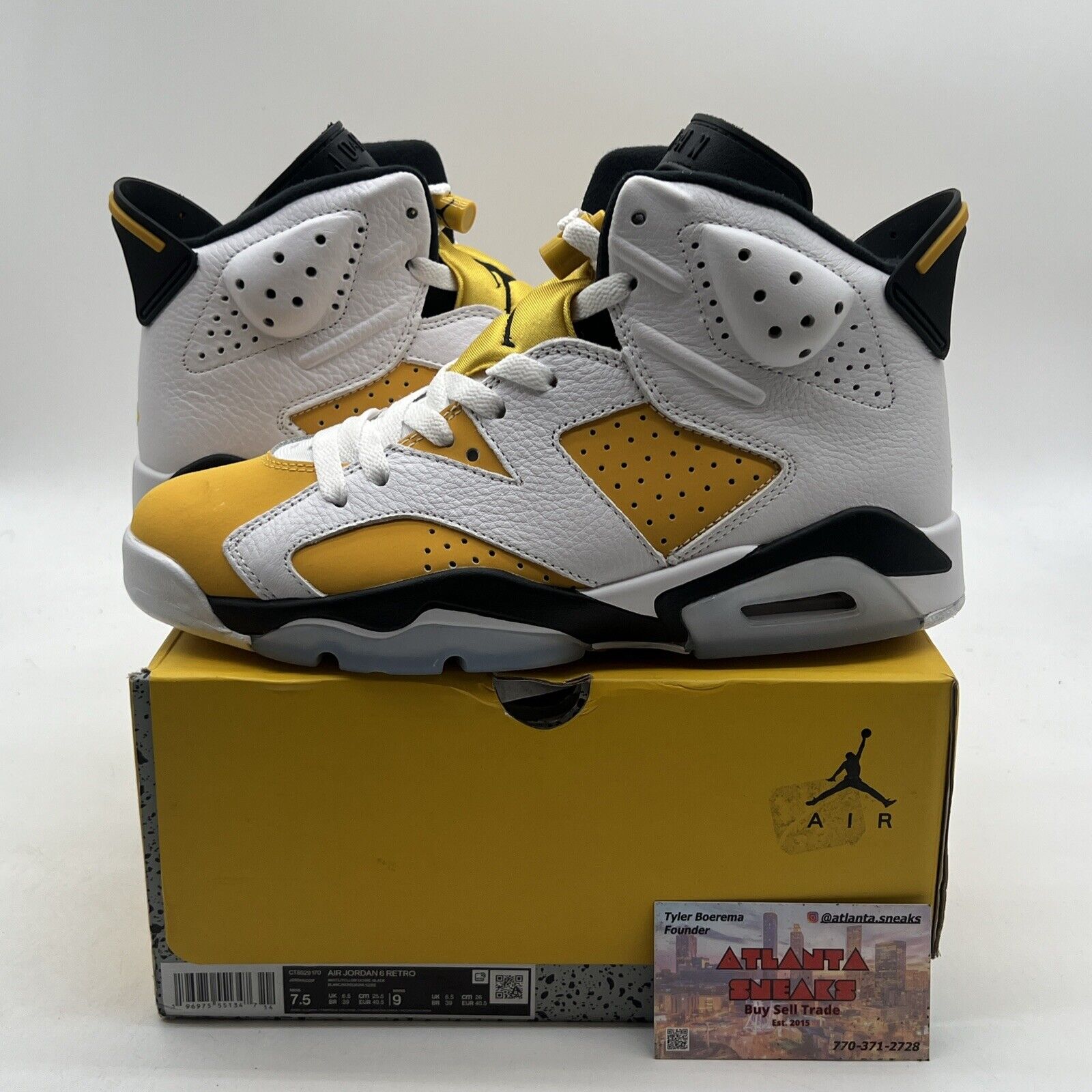 Size 7.5 - Air Jordan 6 Retro Yellow Ochre (CT8529-170)