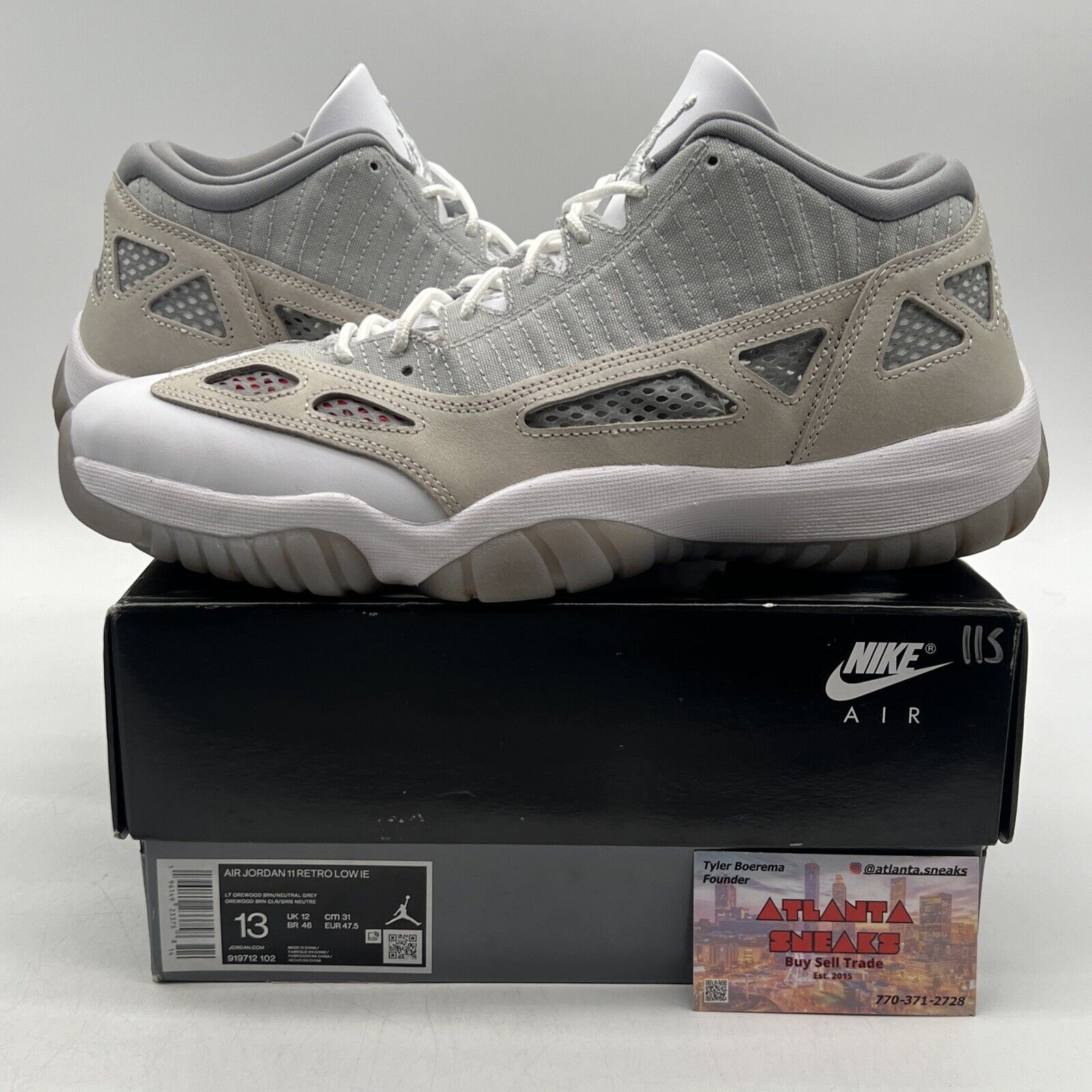 Size 13 - Air Jordan 11 Retro IE Low Light Orewood Brown Leather (919712-102)