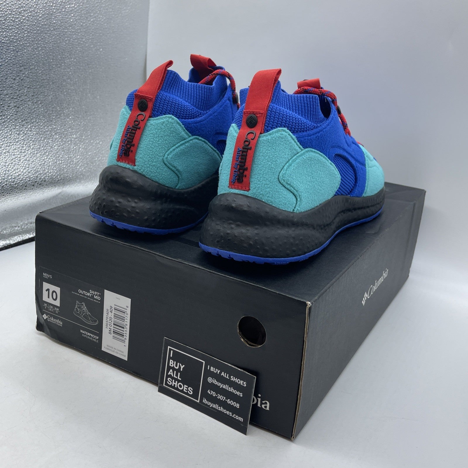 Size 10 - Columbia Mens Atmos X SH FT Outdry Mid Blue Black (1903791-409)