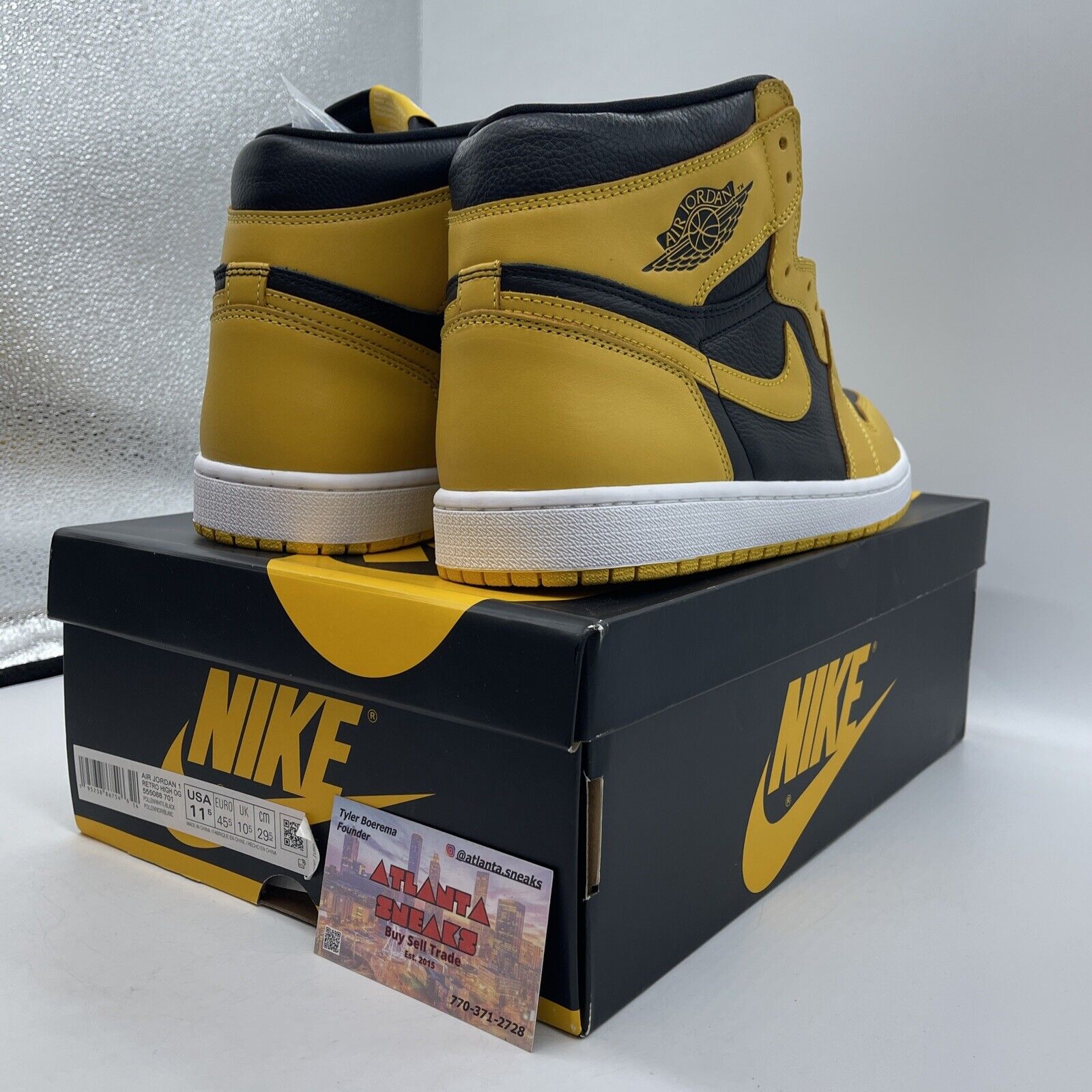 Size 11.5 - Jordan 1 Retro OG High Pollen Yellow White Leather (555088-701)