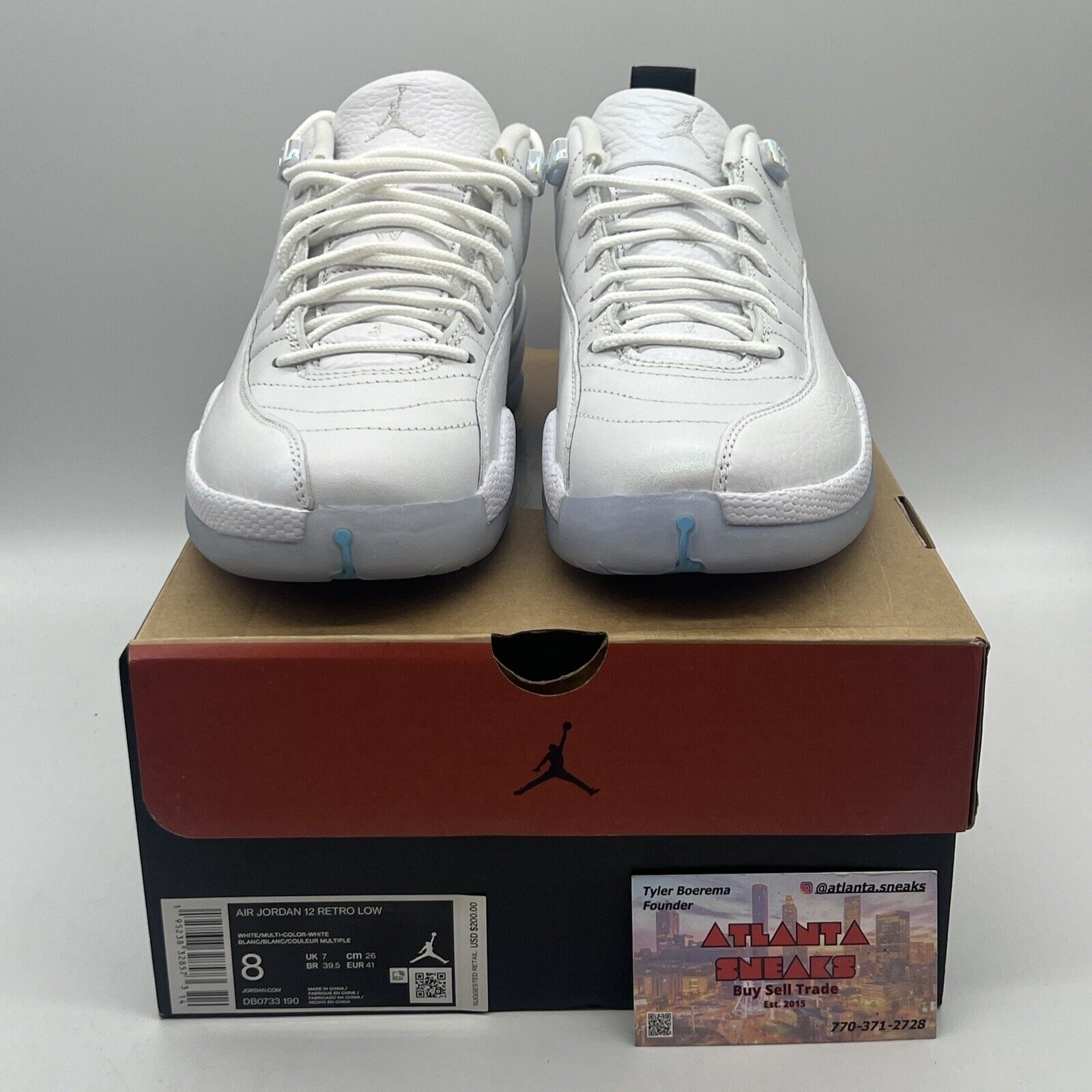 Size 8 - Jordan 12 Retro Low Easter Brand New Og All White