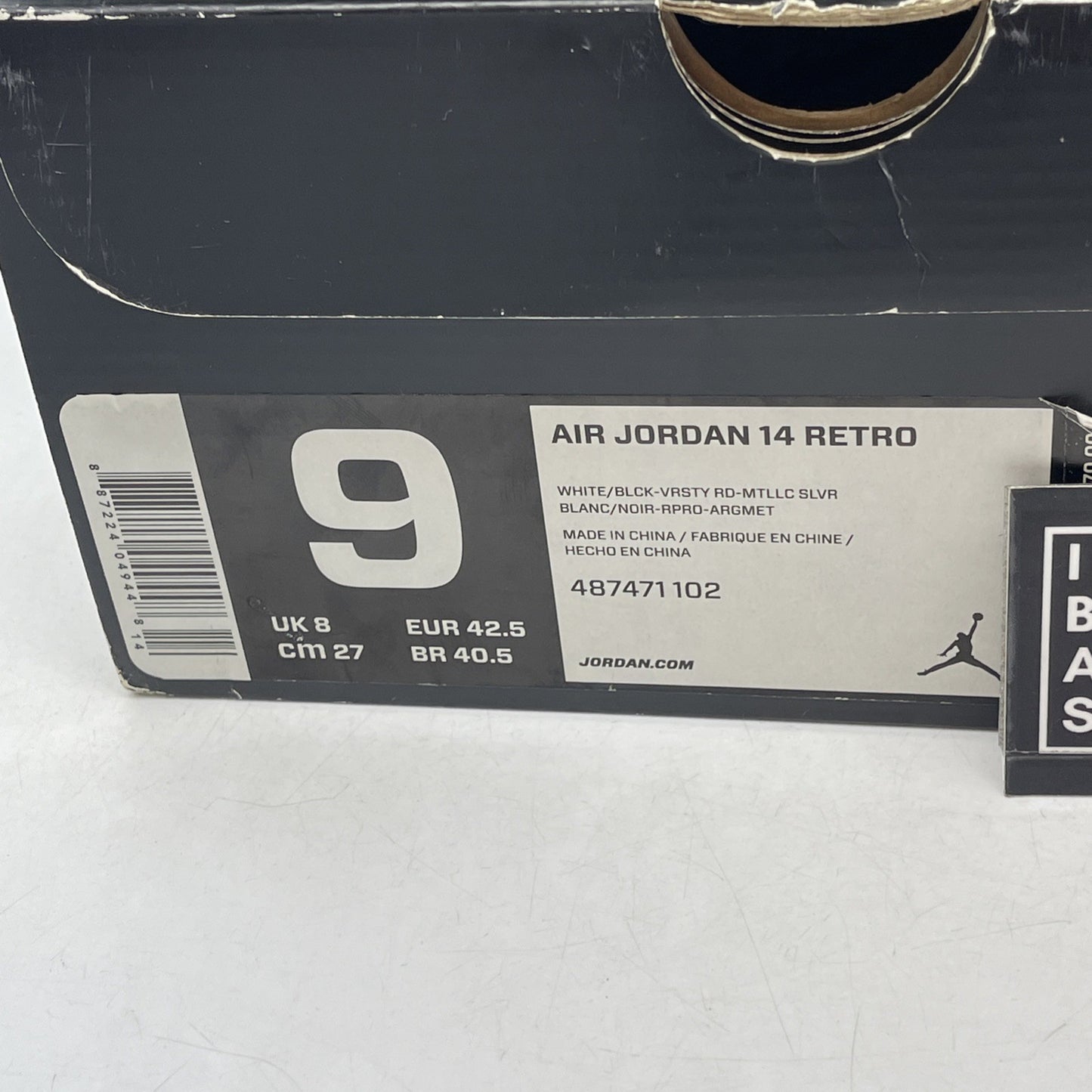 Size 9 - Air Jordan 14 Retro 2014 Black Toe (487471-102)