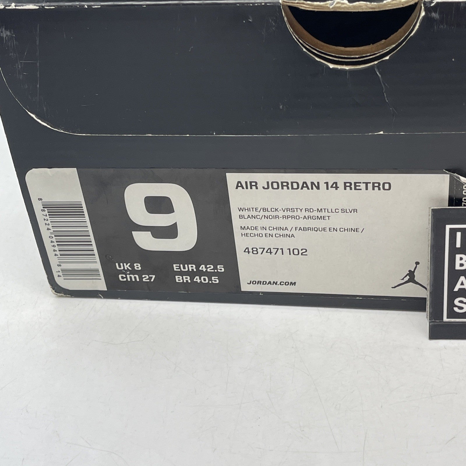 Size 9 - Air Jordan 14 Retro 2014 Black Toe (487471-102)