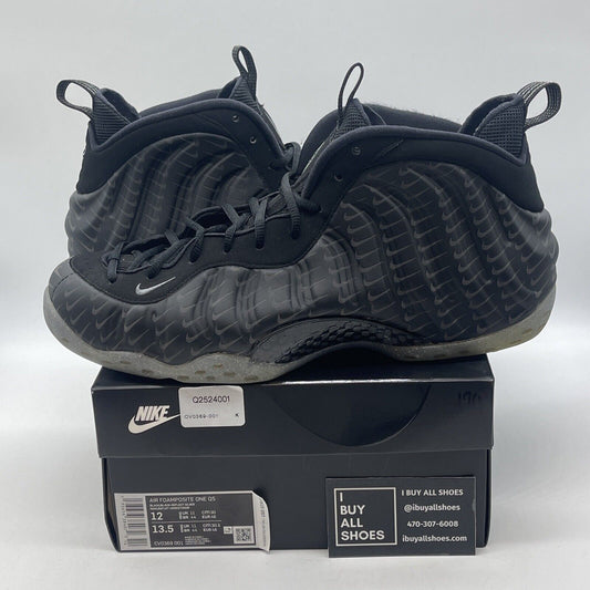 Size 12 - Nike Air Foamposite One Swoosh Black Suede Leather (CV0369-001)