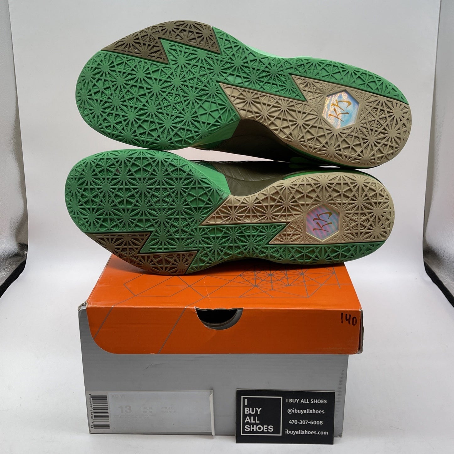Size 13 - Nike KD 6 Bamboo Green Brown Leather (599424-301)