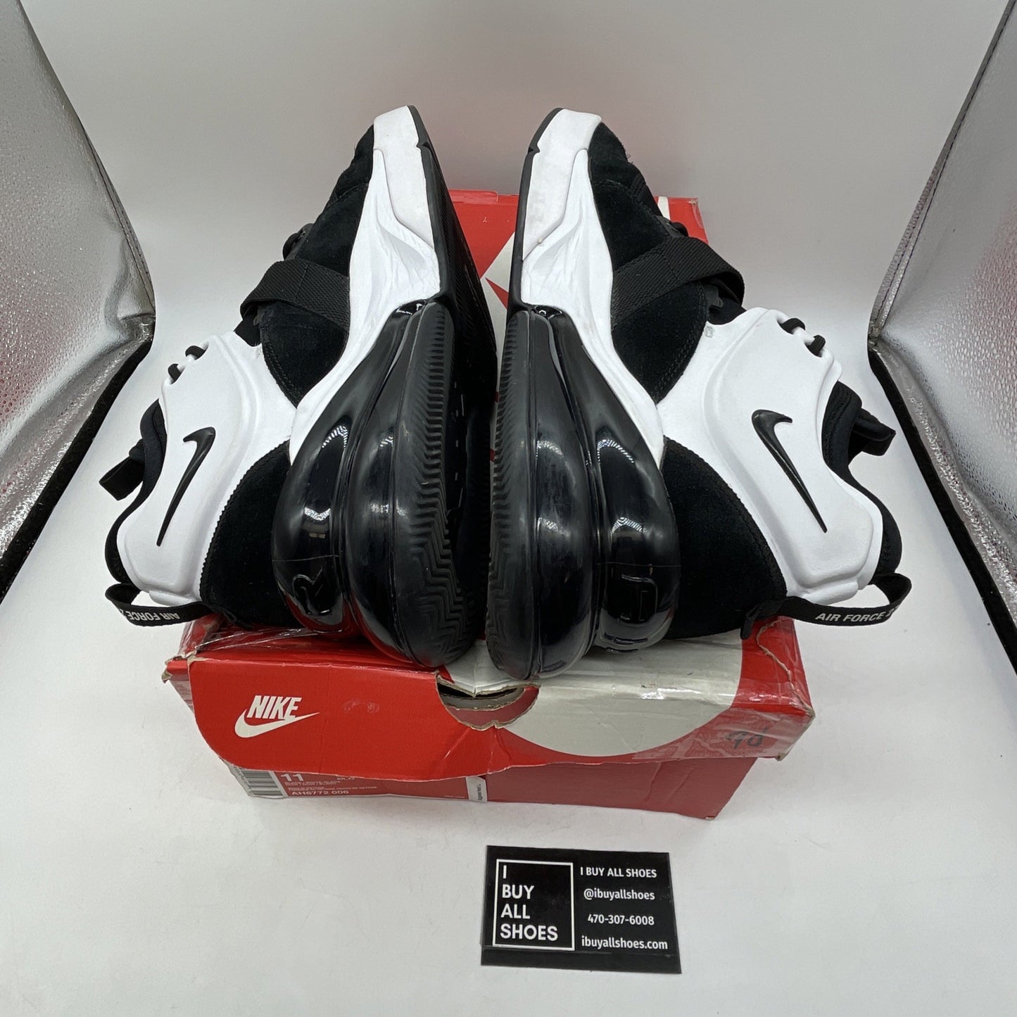Size 11 - Nike Air Force 270 Black White Suede Leather (AH6772-006)