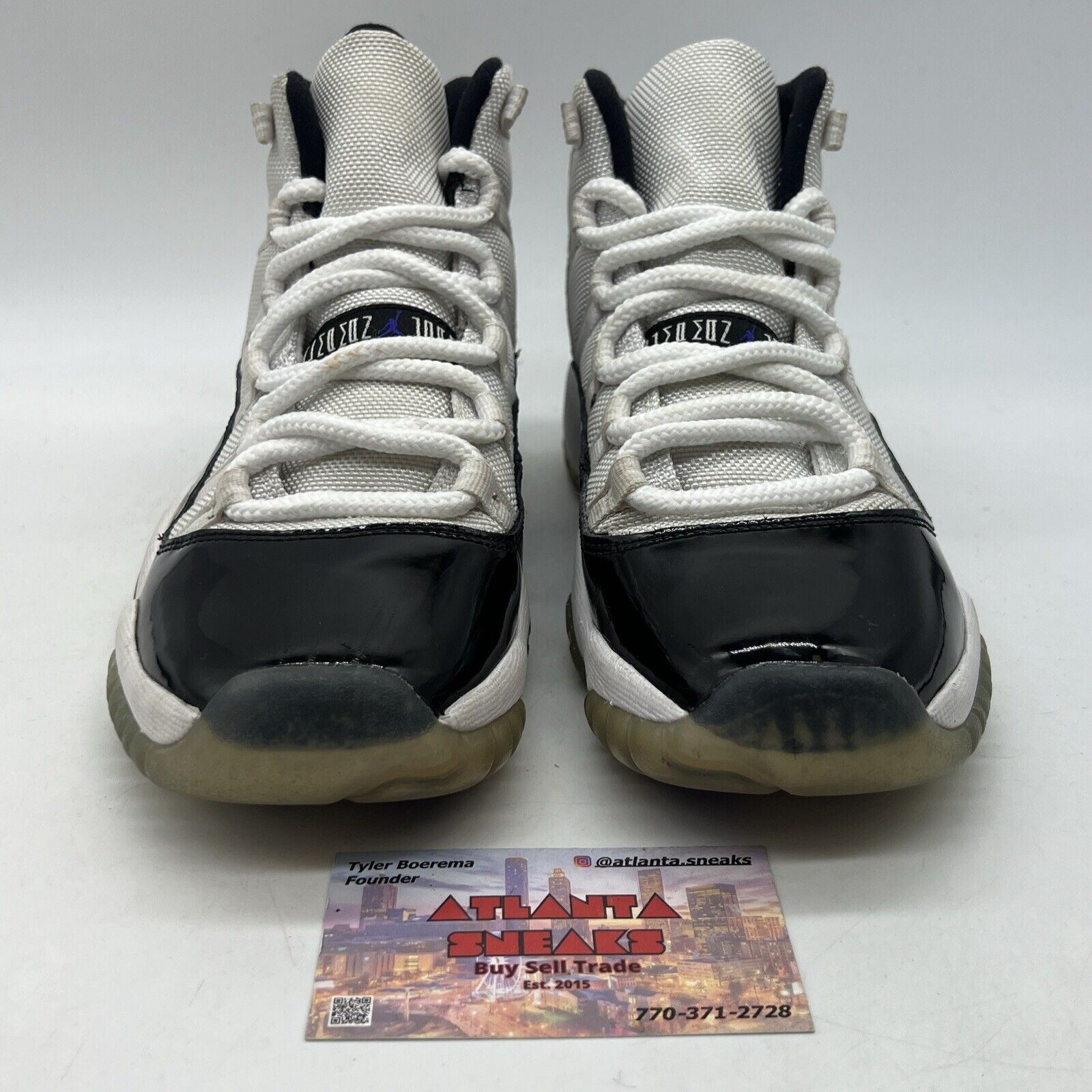 Size 6 (GS) - Jordan 11 Retro 2018 Mid Concord Black White Leather (378038-100)