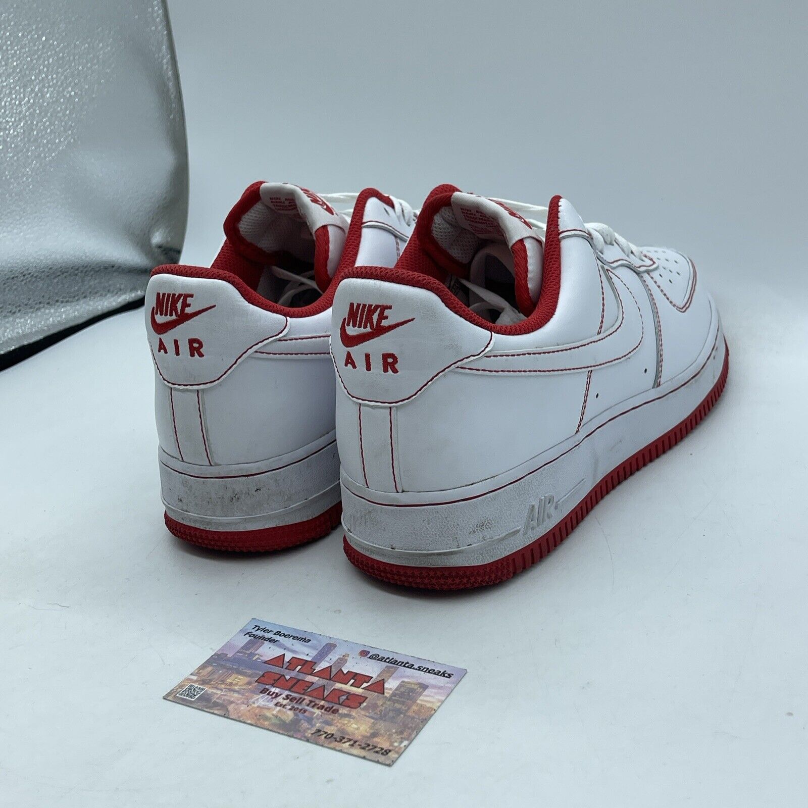 Size 10.5 - Nike Air Force 1 Contrast Stitch White University Red (CV1724-100)