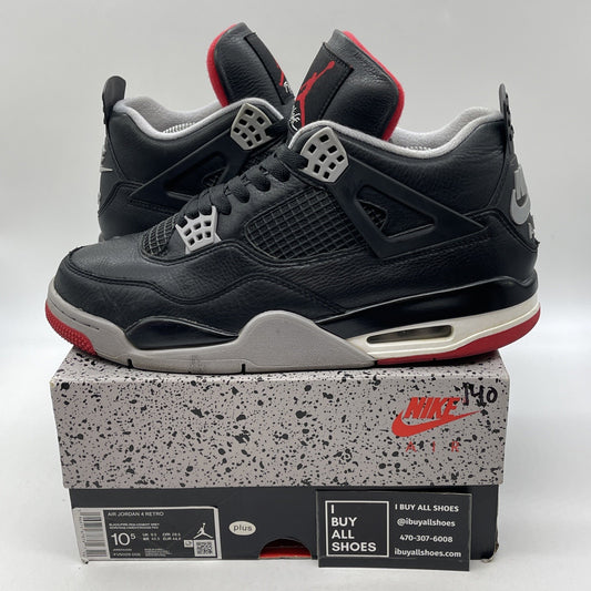 Size 10.5 - Air Jordan 4 Retro Bred Reimagined Black Leather (FV5029-006)