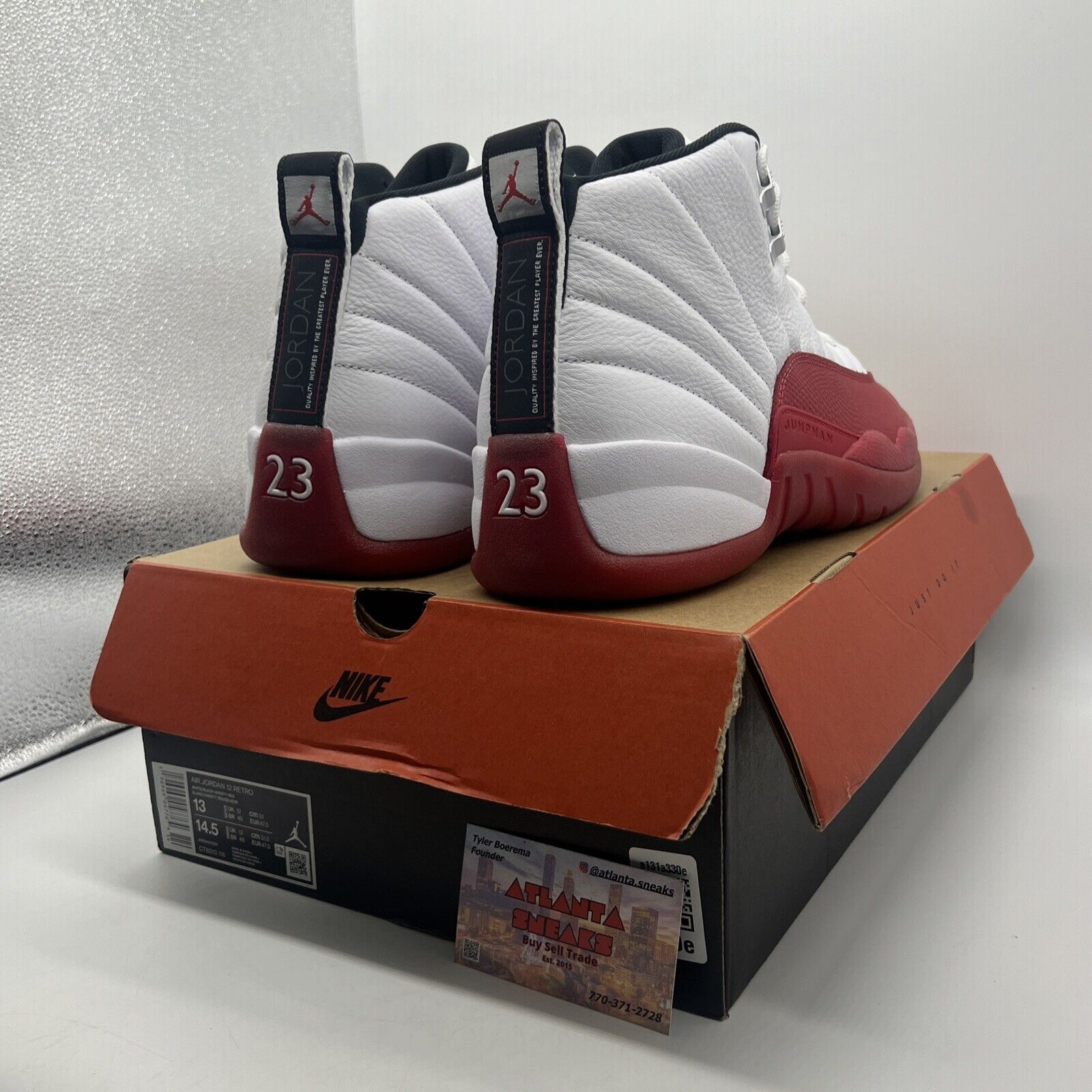 Size 13 - Jordan 12 Retro 2023 Mid Cherry White Red Black Leather (CT8013-116)