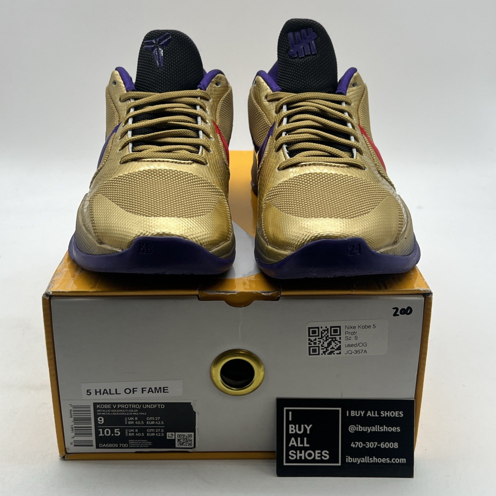 Size 9 - Nike Zoom Kobe 5 Protro x Undefeated Hall Of Fame (DA6809-700)