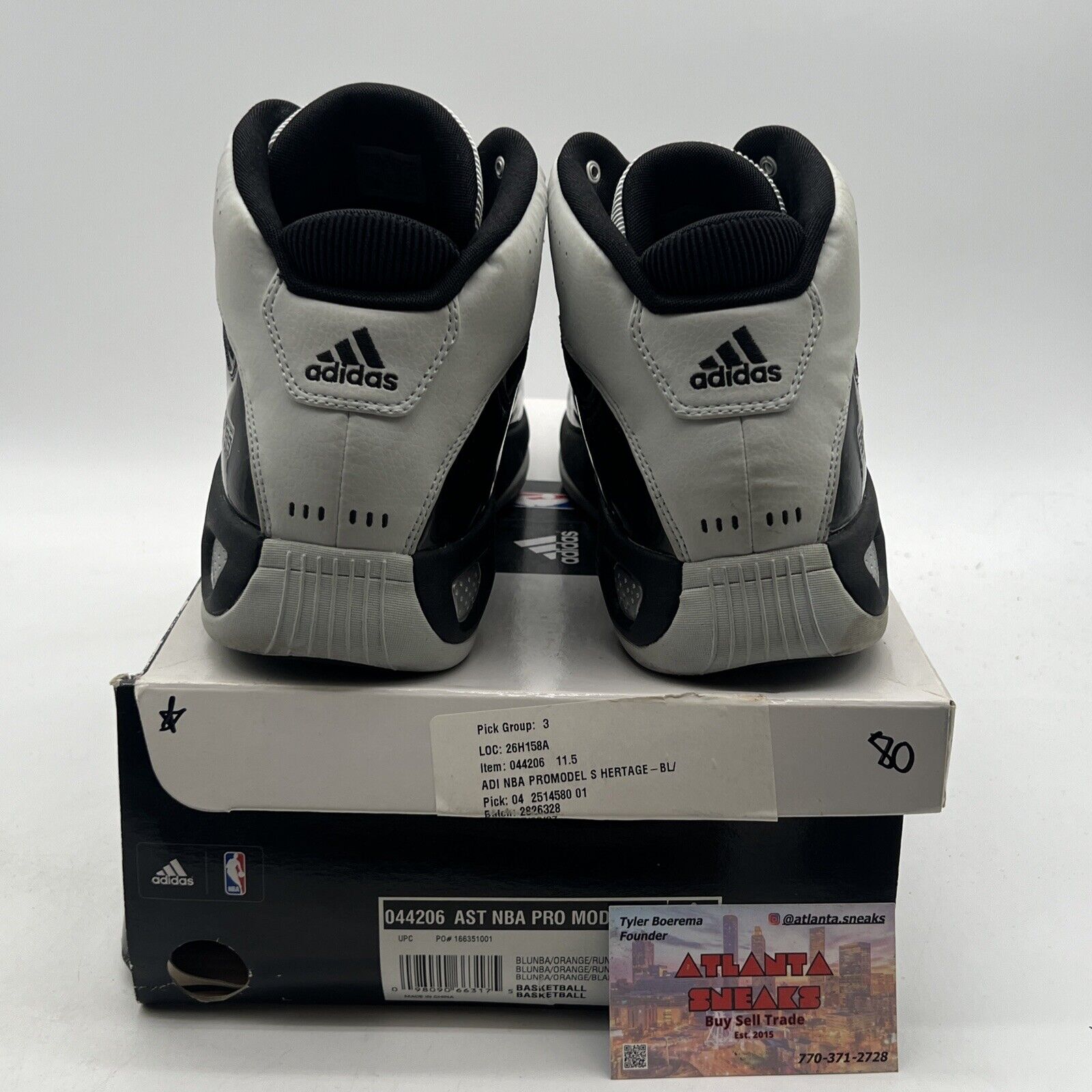 Size 11.5 -Adidas Pro Model Superstar SS2G Black White Basketball Shoes (044227)