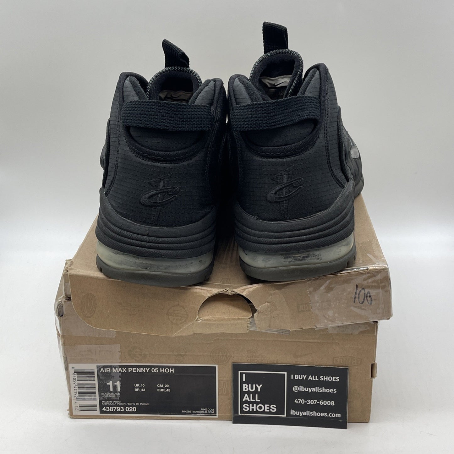 Size 11 - Nike Air Max Penny 05 Hoh Black Suede (438793-020)