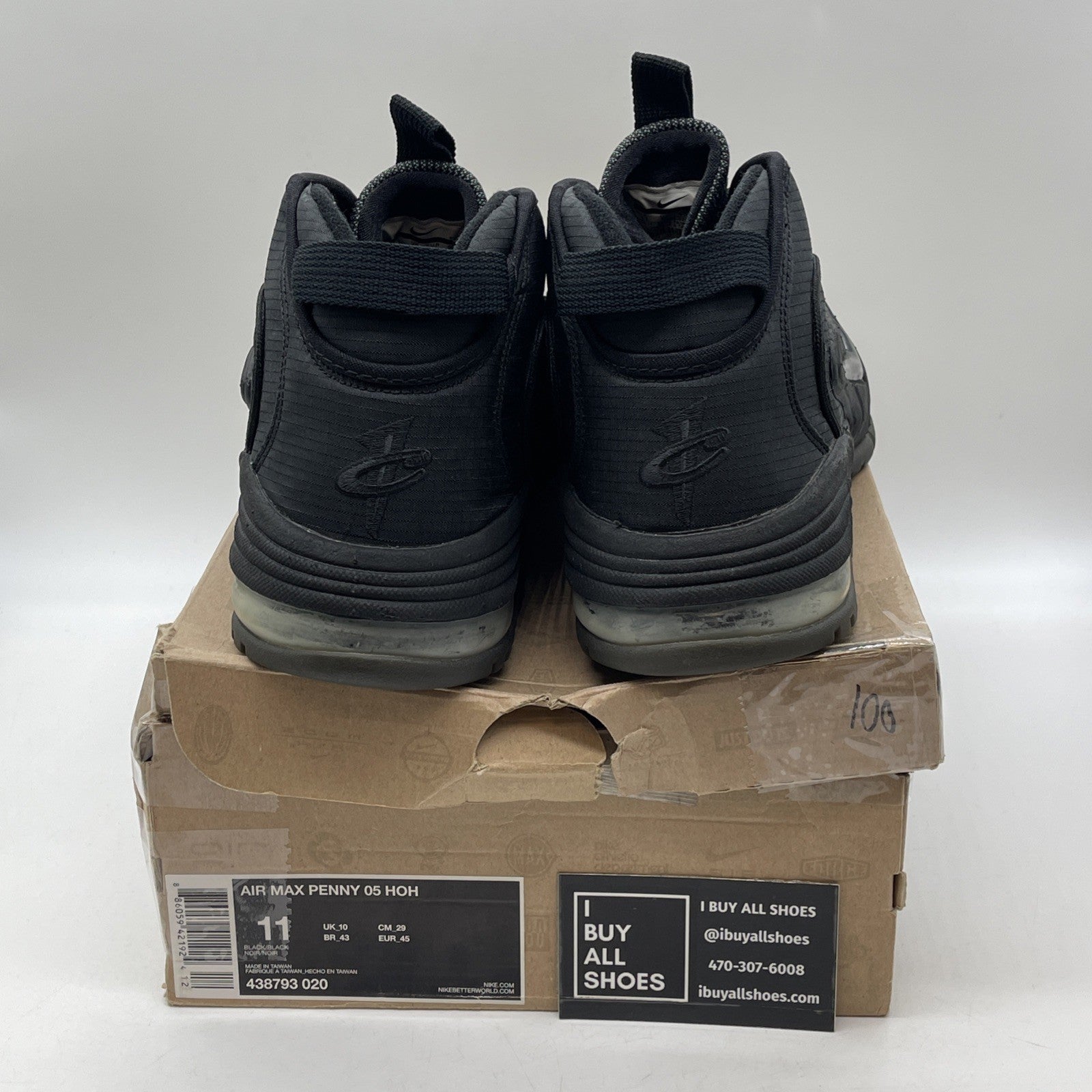 Size 11 - Nike Air Max Penny 05 Hoh Black Suede (438793-020)