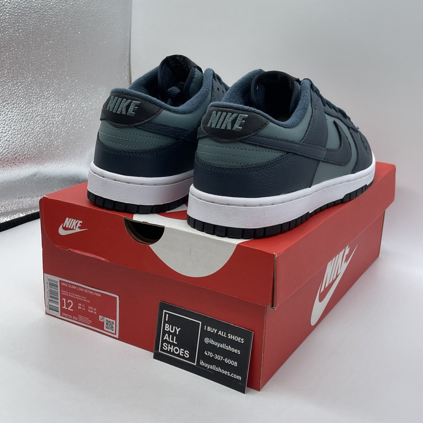 Size 12 - Nike Dunk Low Armory Navy Black Mineral State White (DR9705-300)