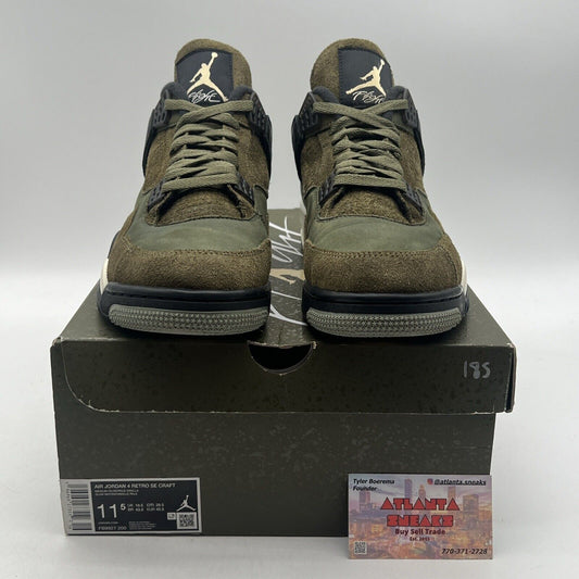 Size 11.5 - Jordan 4 SE Retro Low Craft - Olive Black White Suede (FB9927-200)