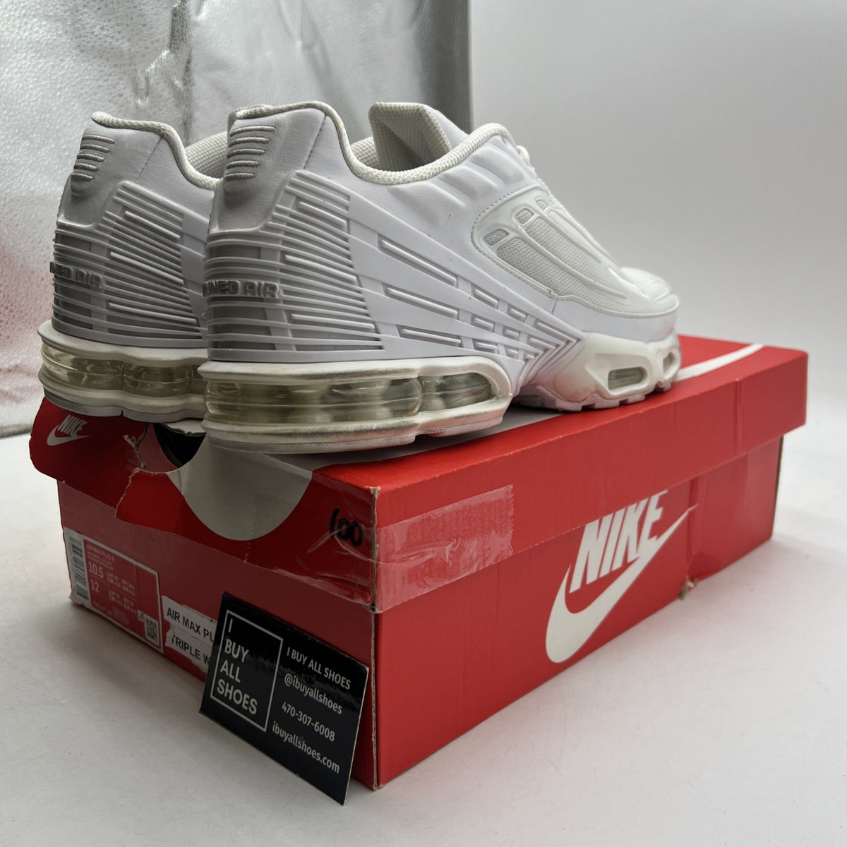 Size 10.5 - Nike Air Max Plus 3 Triple White (CW1417-100)