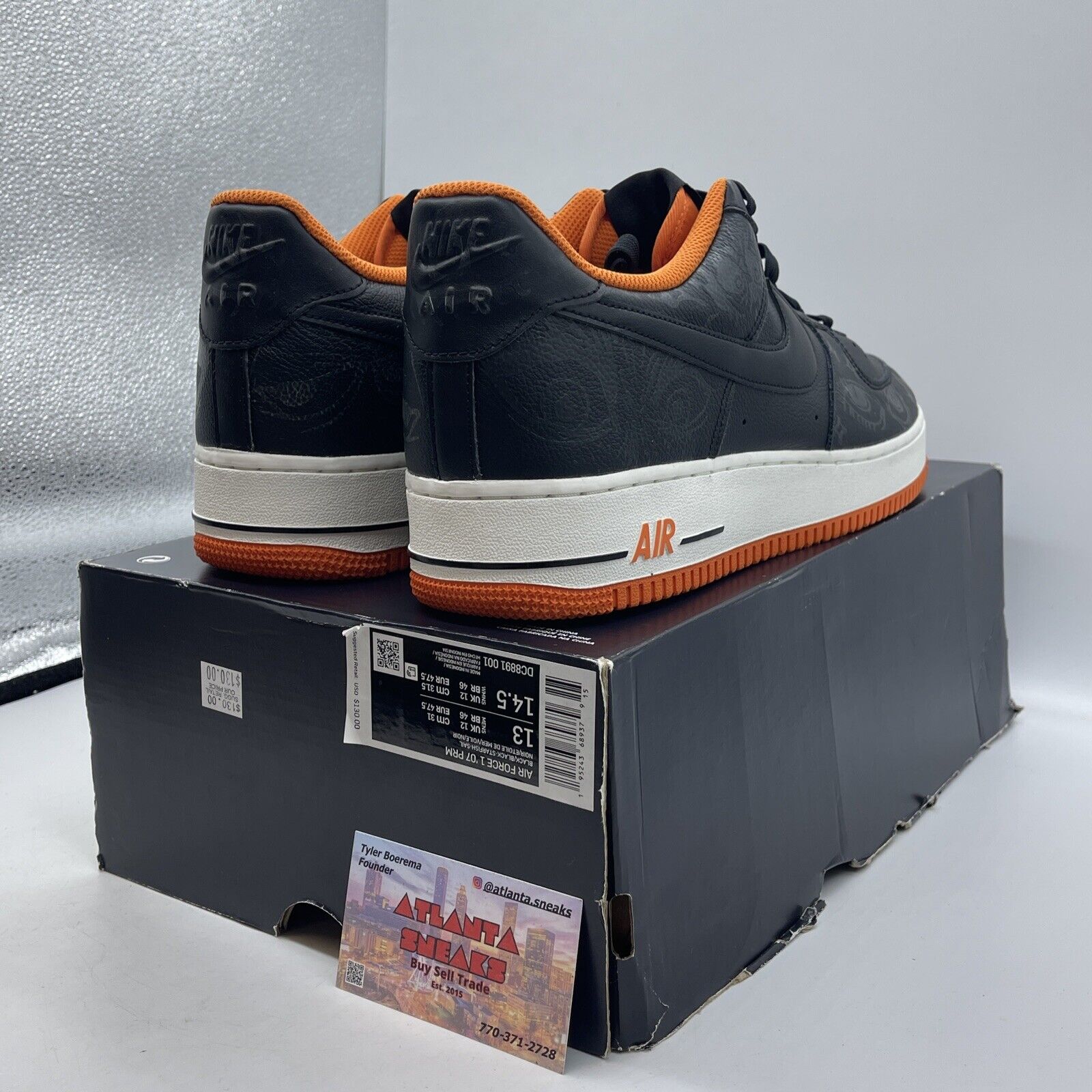 Size 13 - Air Force 1 ‘07 Halloween Black Orange White Leather (DC8891-001)