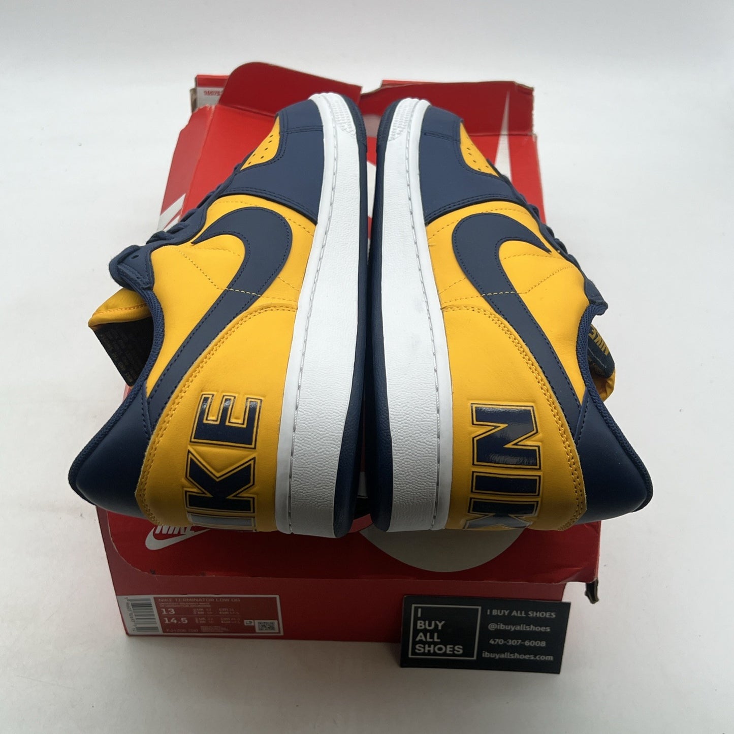 Size 13 - Nike Terminator Low University Gold Navy Michigan White (FJ4206-700)