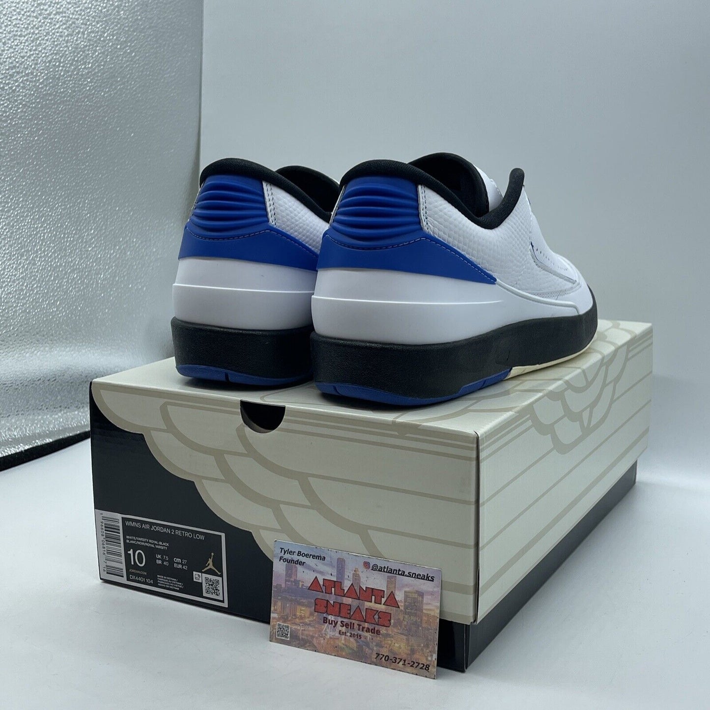 Size 10W - Air Jordan 2 Retro Low Varsity Royal Blue White Leather (DX4401-104)