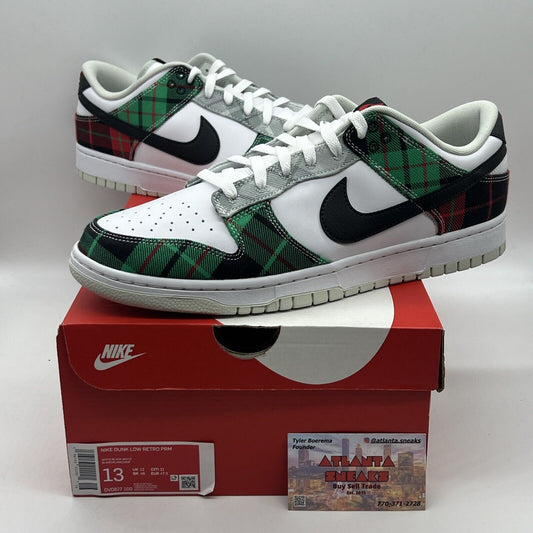 Nike Dunk Low 'Tartan Plaid' White Black Red Grey DV0827-100 Size 13 Brand New