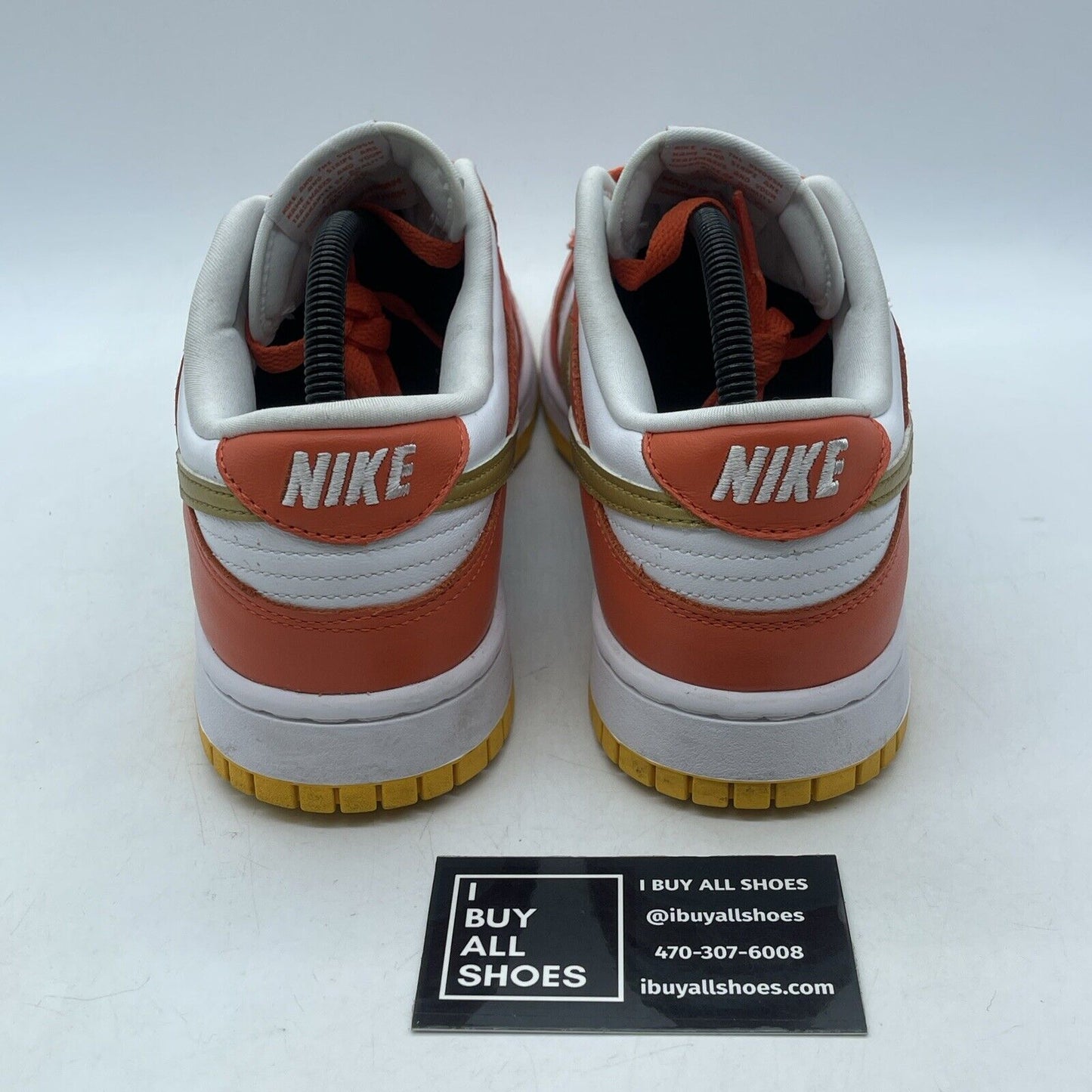 Size 10.5W - Nike Dunk Low Orange University Gold White Leather (DQ4690-800)