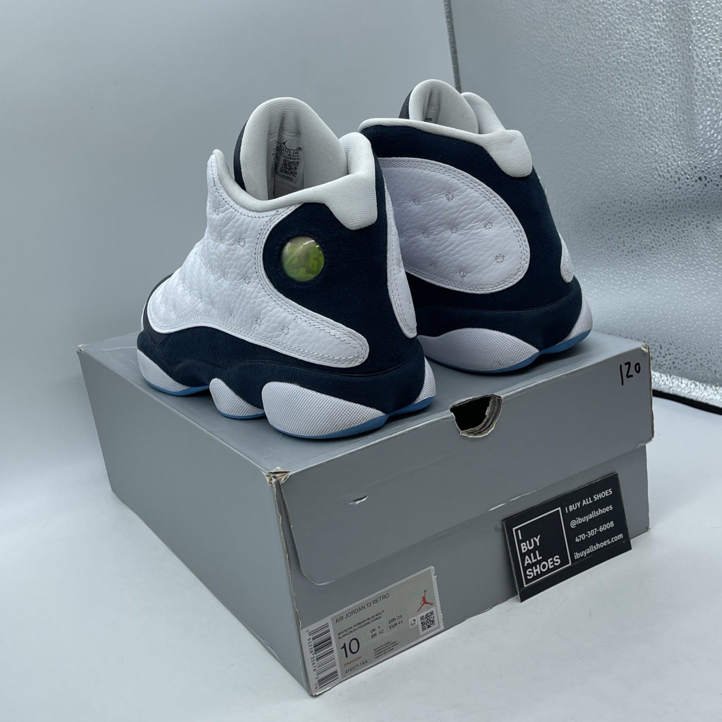 Size 10 - Jordan 13 Retro Obsidian Blue White Suede Leather (414571-144)