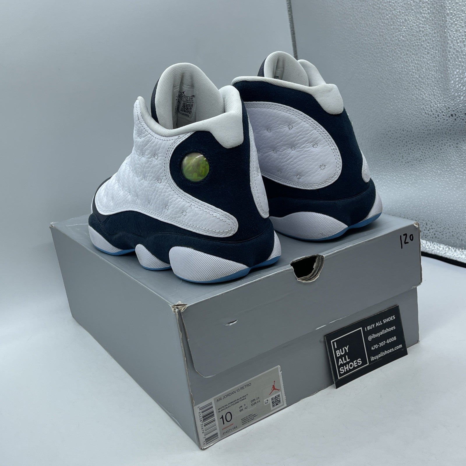 Size 10 - Jordan 13 Retro Obsidian Blue White Suede Leather (414571-144)