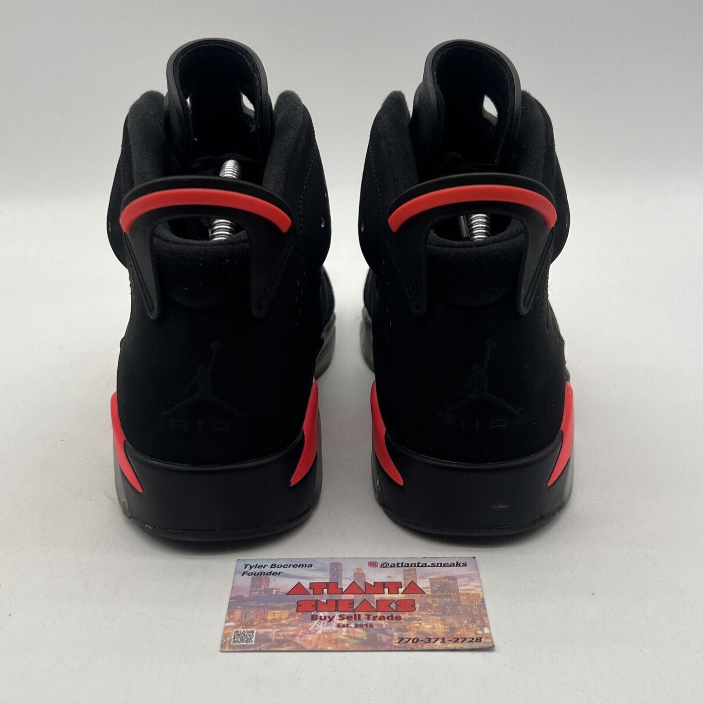 Size 8.5 - Jordan 6 Retro Infrared Black 2014 Black Red Suede (384664-023)