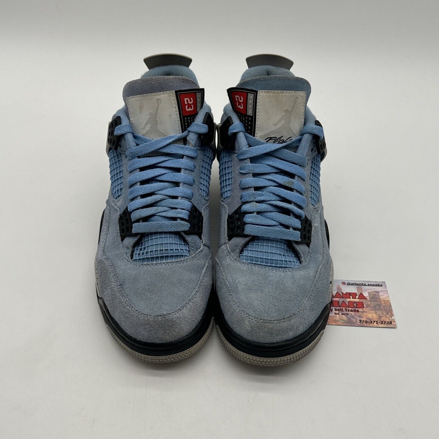 Size 8 - Jordan 4 Retro Mid University Blue UNC suede Light Blue Black Tech Grey