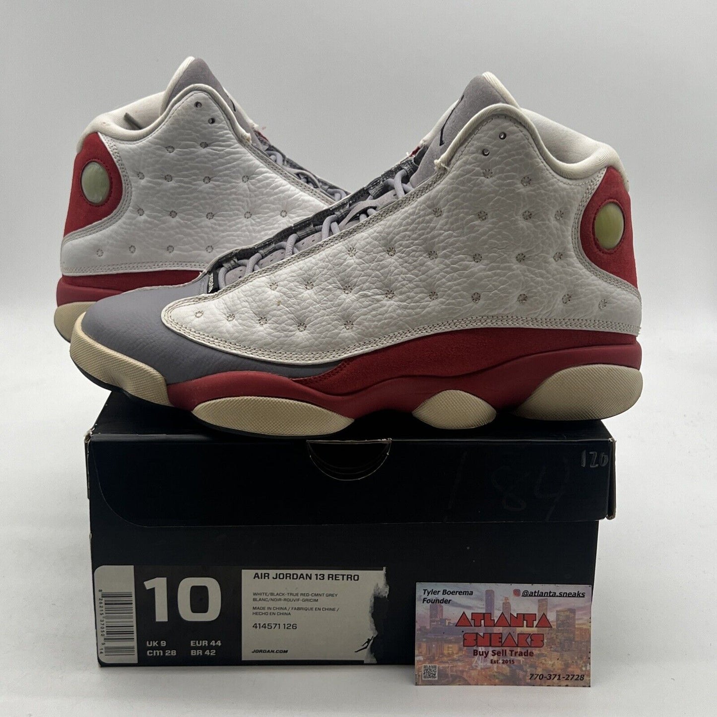 Size 10 - Air Jordan 13 Retro 2014 Grey Toe (414571-126)