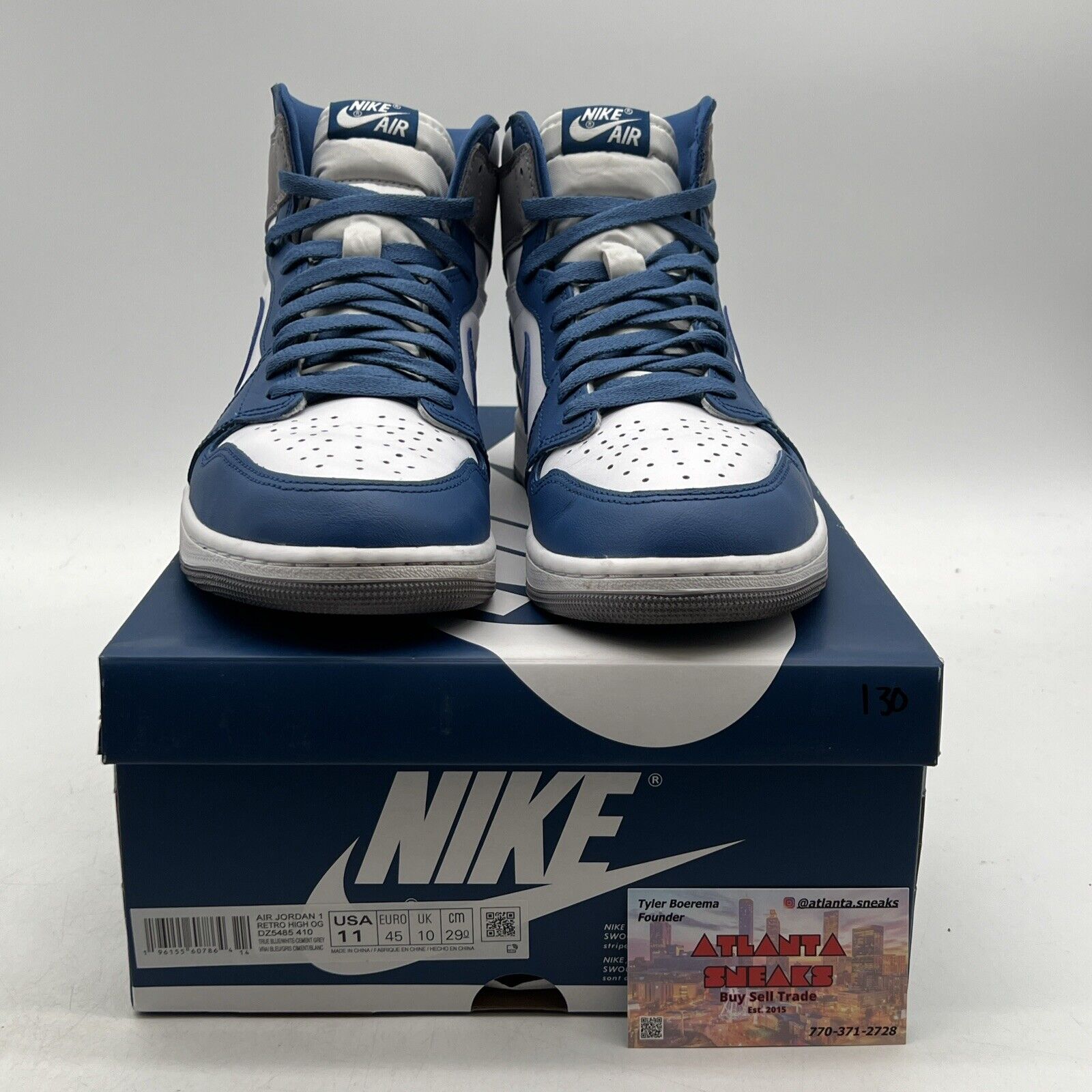 Size 11 - Jordan 1 Retro OG High True Blue White Grey (DZ5485-410)