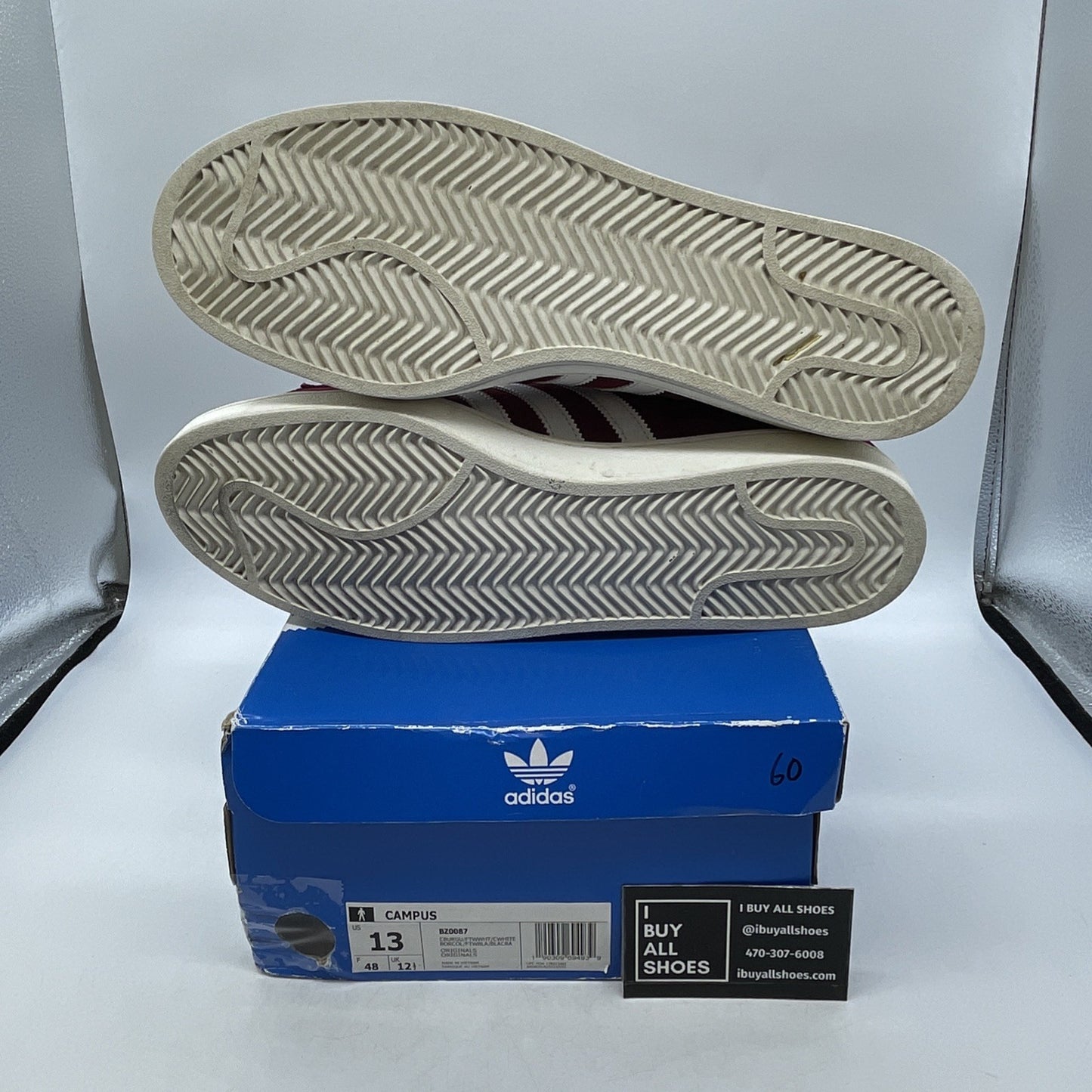 Size 13 - Adidas Campus Collegiate Burgundy (BZ0087)