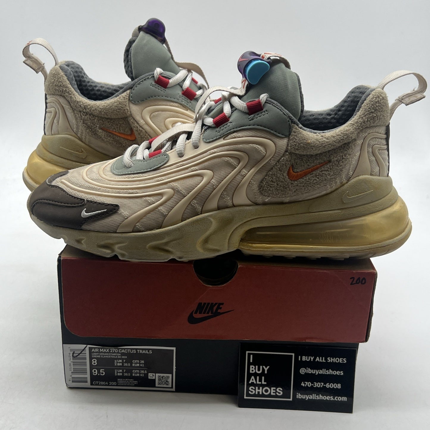 Size 8 - Nike Travis Scott x Air Max 270 React ENG Cactus Trails (CT2864-200)