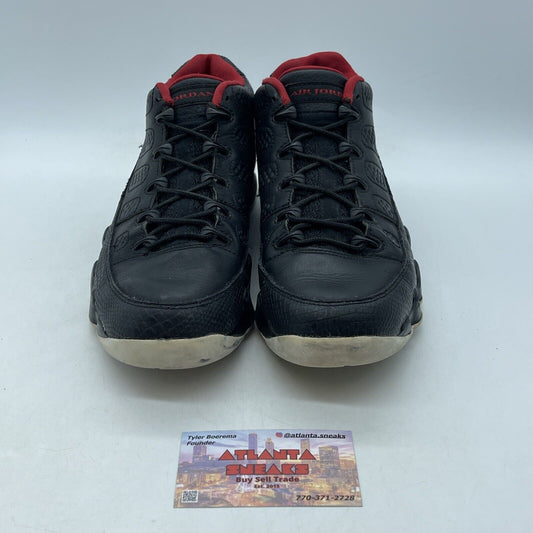 Size 7.5 - Air Jordan 9 Retro Low Snakeskin Black Red Suede Leather (832822-001)