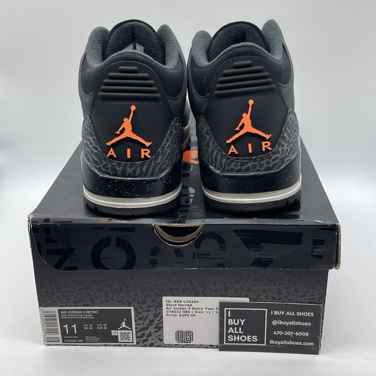 Size 11 - Jordan 3 Retro 2023 Mid Fear Black Grey Orange Suede (CT8532-080)