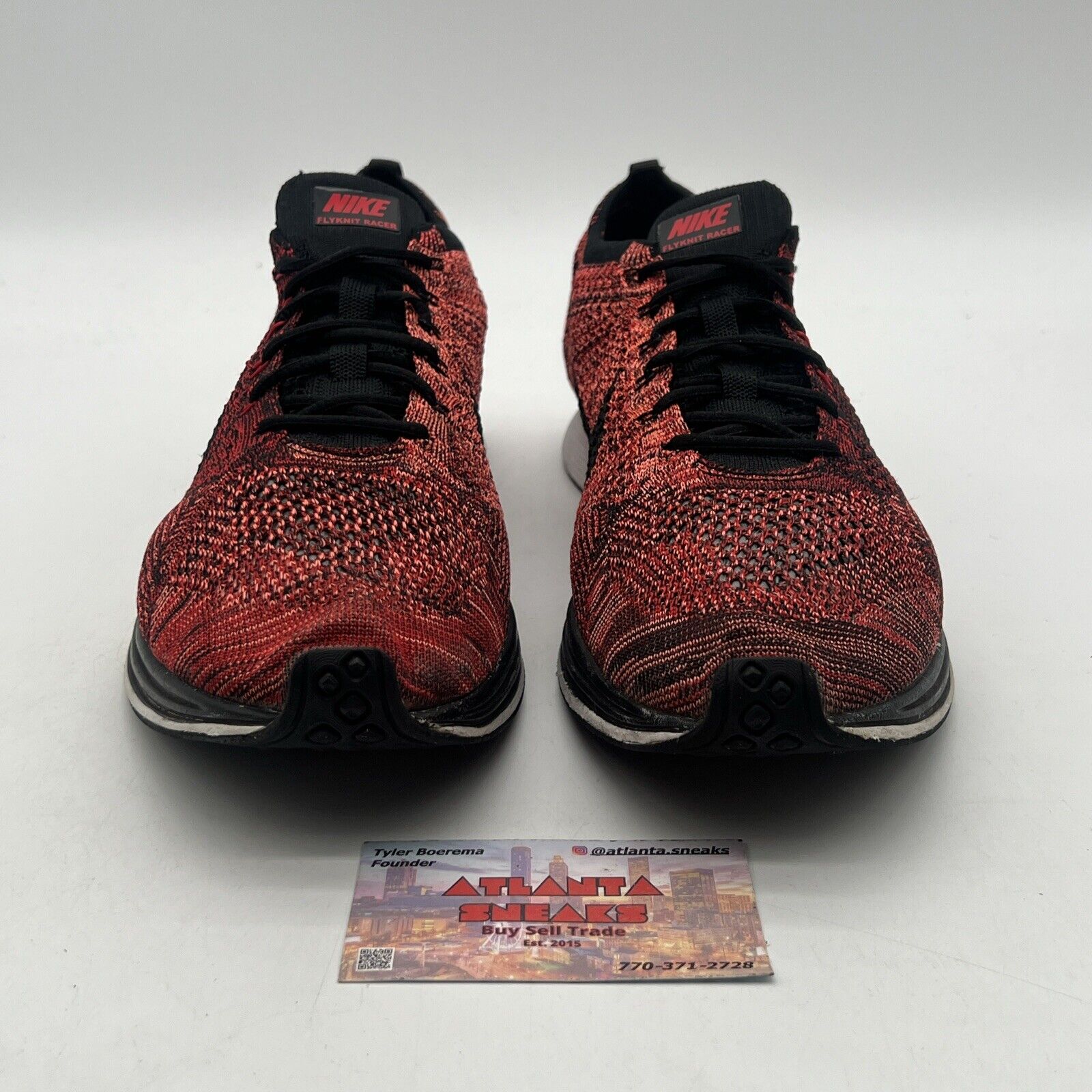 Size 12 - Nike Flyknit Racer Fire Rooster Red White Black (526628-608)