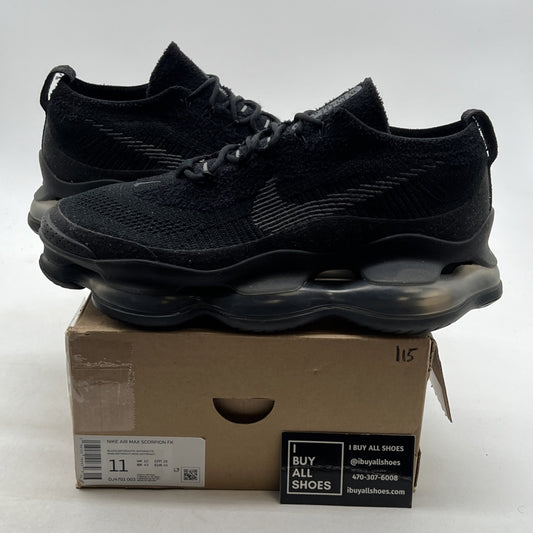 Size 11 - Nike Air Max Scorpion Flyknit Triple Black (DJ4701-003)